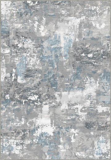 Matthew Grey Blue Abstract Rug