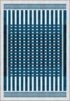 Quillon Blue Striped Rug