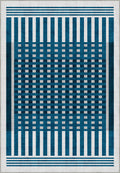 Quillon Blue Striped Rug