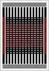 Quillon Black and White Striped Rug