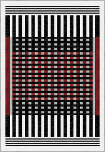 Quillon Black and White Striped Rug