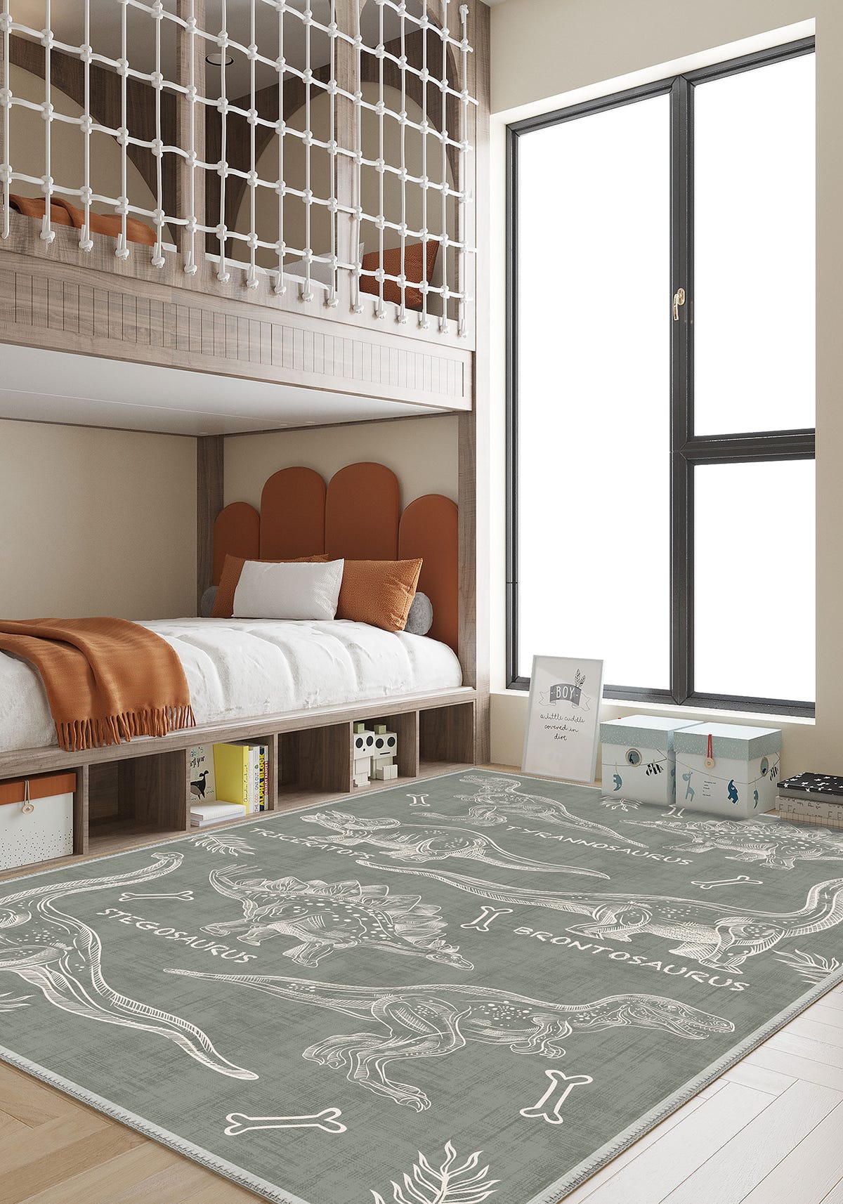 Daxon Green Dinosaur Rug
