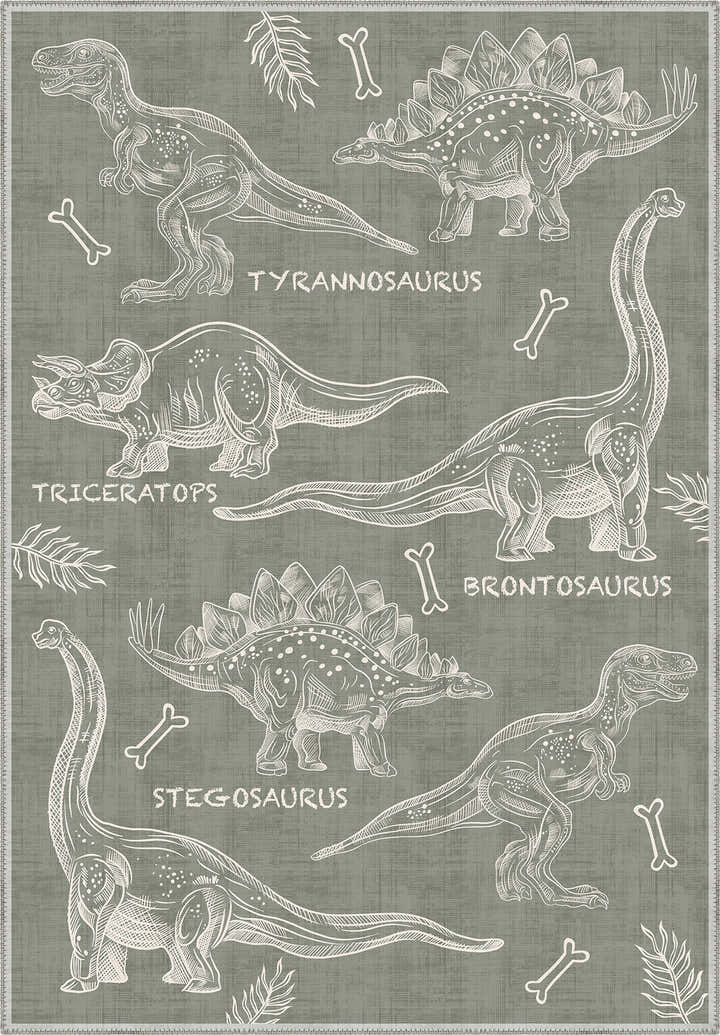 Daxon Green Dinosaur Rug
