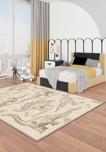 Daxon Beige Dinosaur Rug