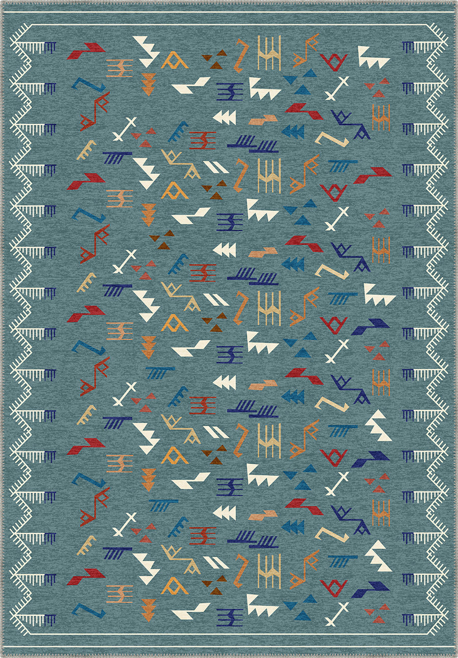 Miran Teal Berber Rug
