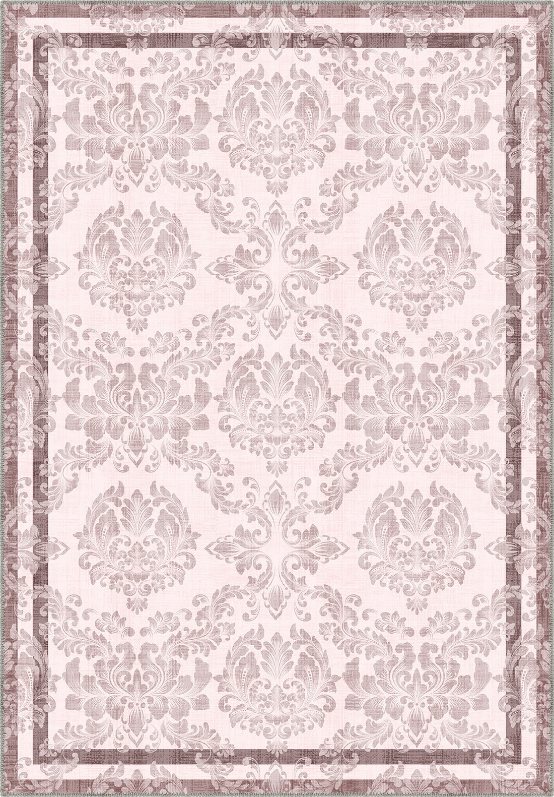 Baroque pastel rug in blush pink color.