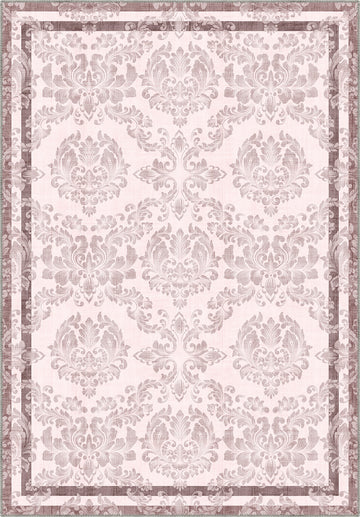 Baroque pastel rug in blush pink color.