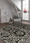 Black gothic rug for living room