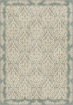 Damask sage green rug.