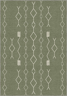 Geometric Sage Green Rug