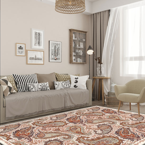 Paisley rug for a living room.