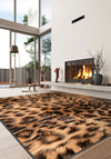 Zarela Leopard Faux Fur Rug (Printed Rug - No fur)