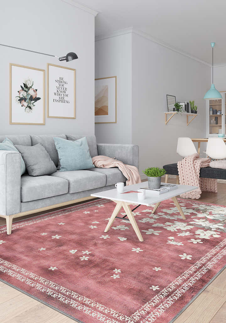 Hanami Pink Japanese Rug