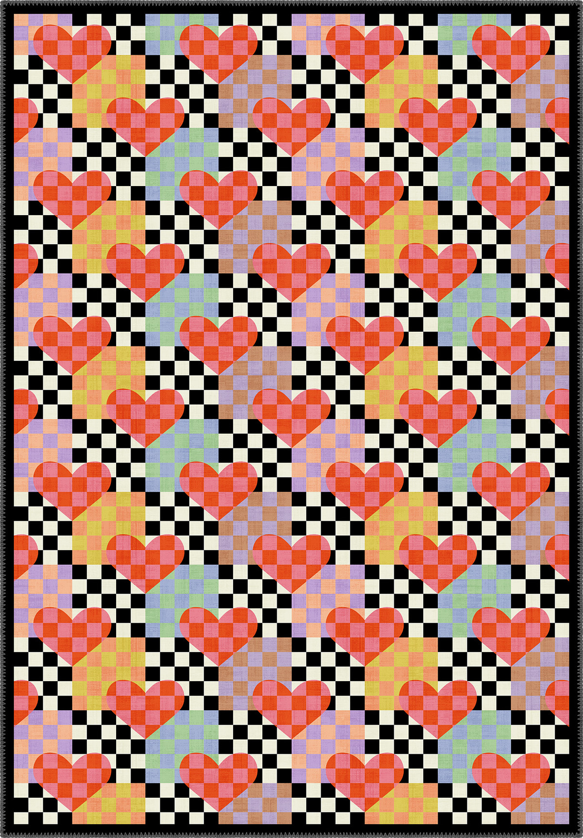 Lolly Checkered Heart Rug