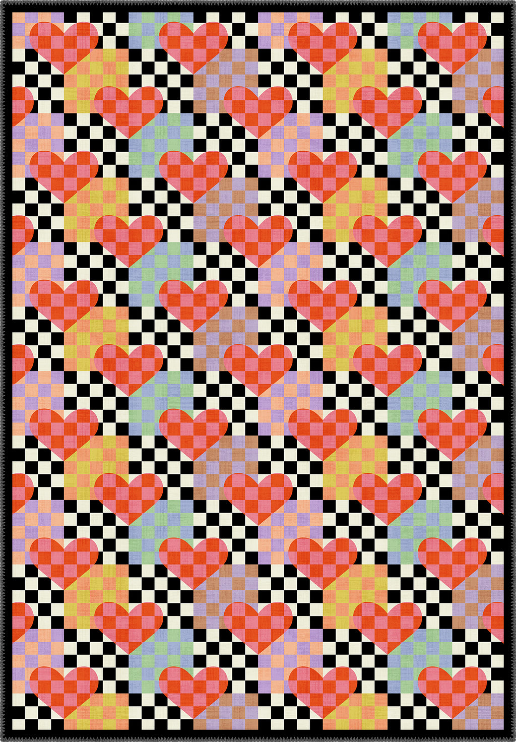 Lolly Checkered Heart Rug