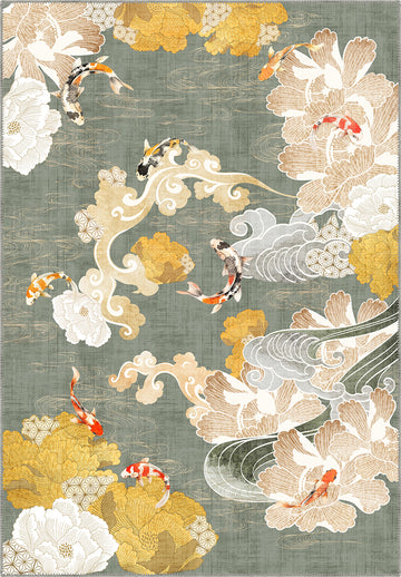 Sage Green Koi Rug