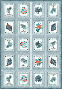 Light blue coastal rug for beach house.