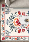 White floral rug for living room.