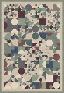 Cool geometric rug for living room.