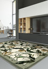 Ivory floral rug for living room.