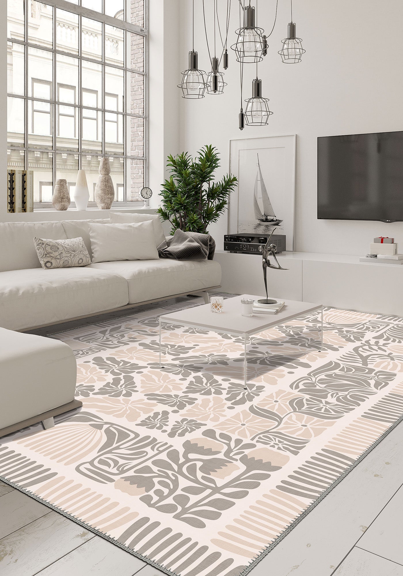 Pastel rug for living room.