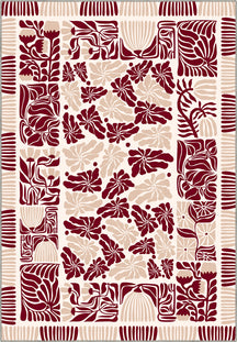 Calanthe Burgundy Floral Rug