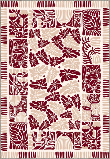 Calanthe Burgundy Floral Rug
