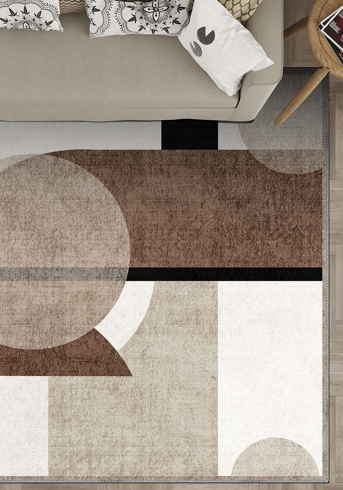 Geometric rug for living room.