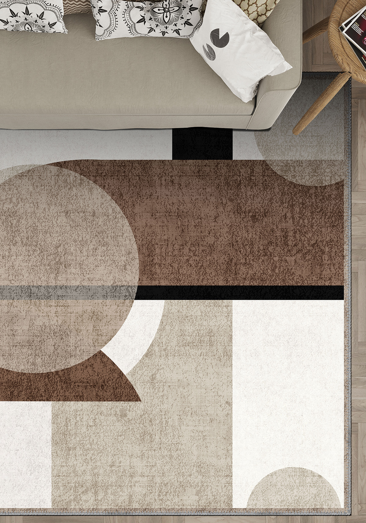 Geometric rug for living room.