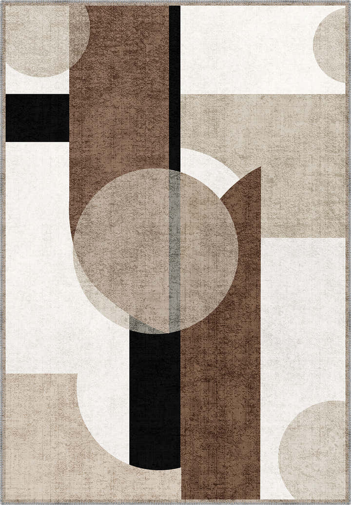 Taupe Geometric Rug