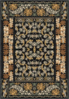 Black floral eclectic rug.