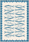 Blue fish rug.