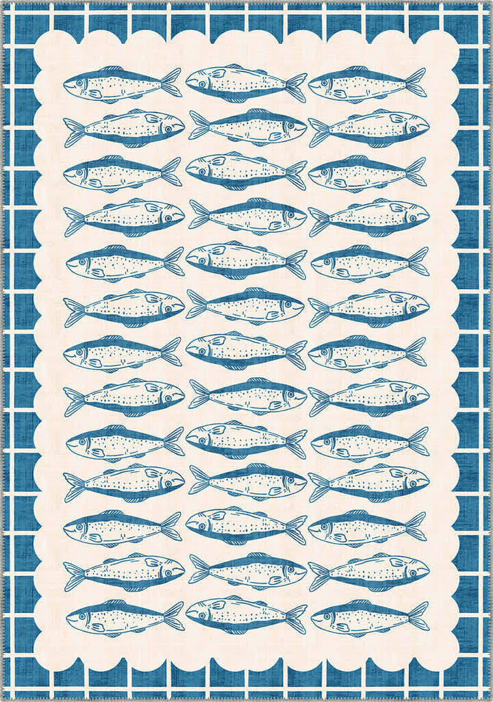 Fish pattern rug.
