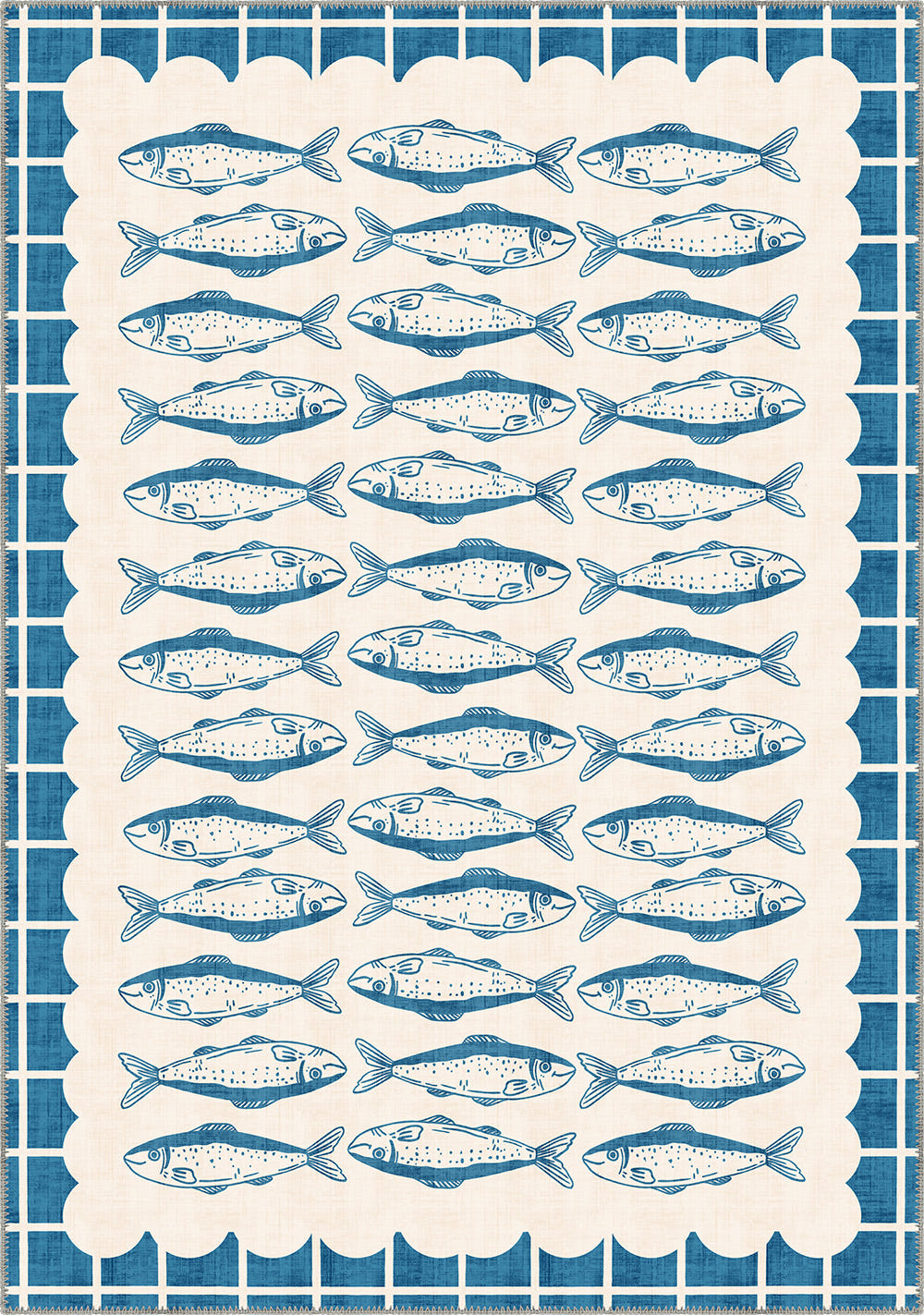 Fish pattern rug.