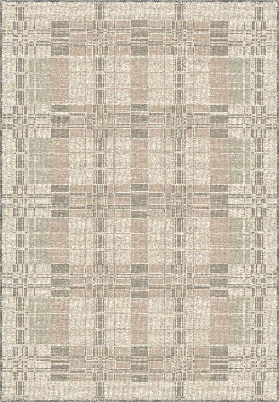 Geometric beige rug for living room, dining room and bedroom.