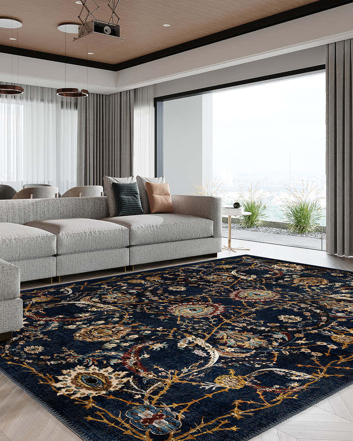 Valmora Navy Blue Royal Rug