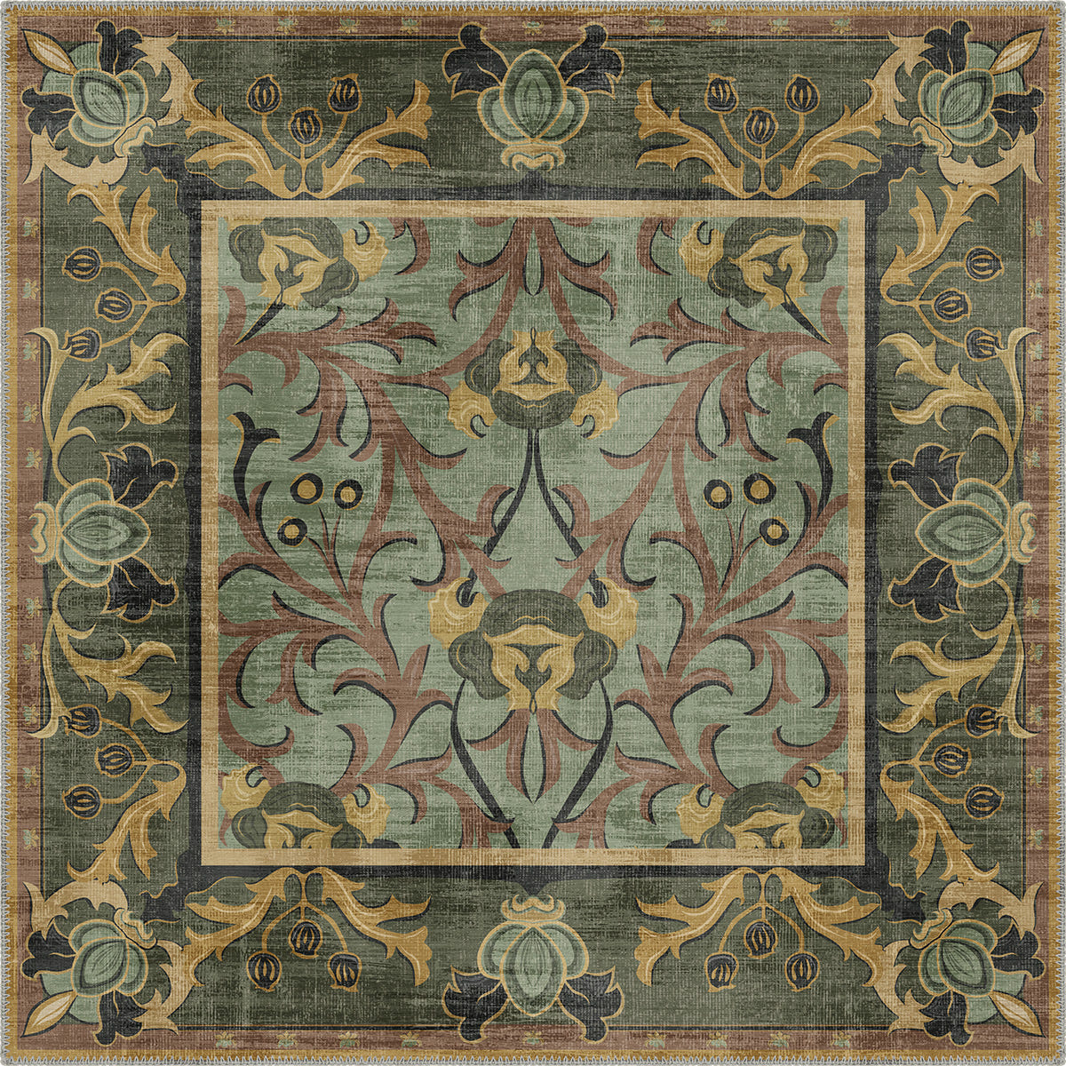 Arabella Sage Green Victorian Rug