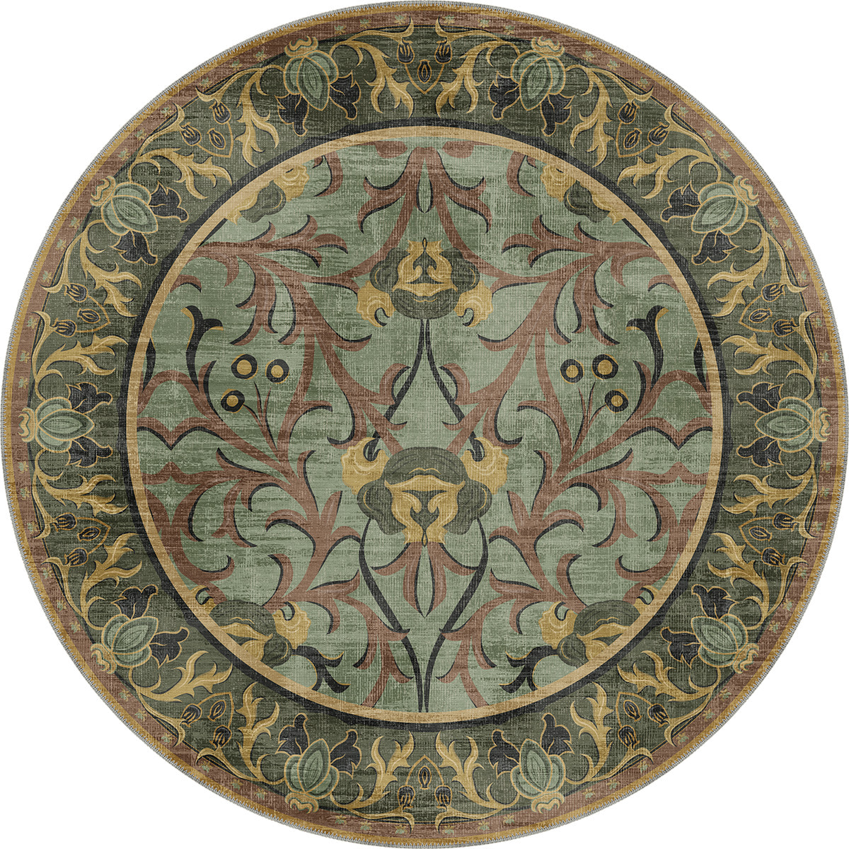 Arabella Sage Green Victorian Rug