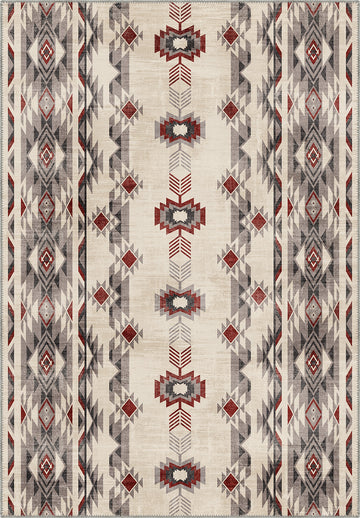 Beige navajo rug for living room.