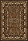Brown Persian style Isfahan rug for living room.
