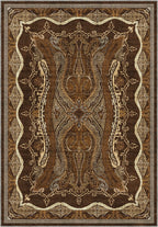 Brown Persian style Isfahan rug for living room.