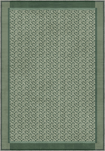 Zafira Green Leopard Rug