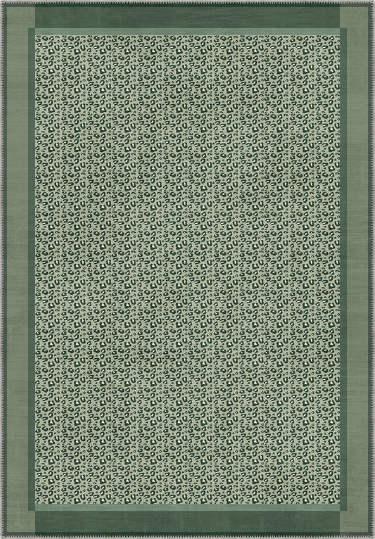 Zafira Green Leopard Rug
