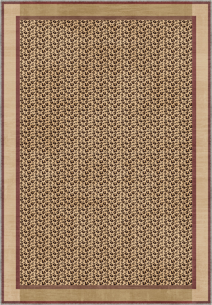 Zafira Beige Leopard Rug