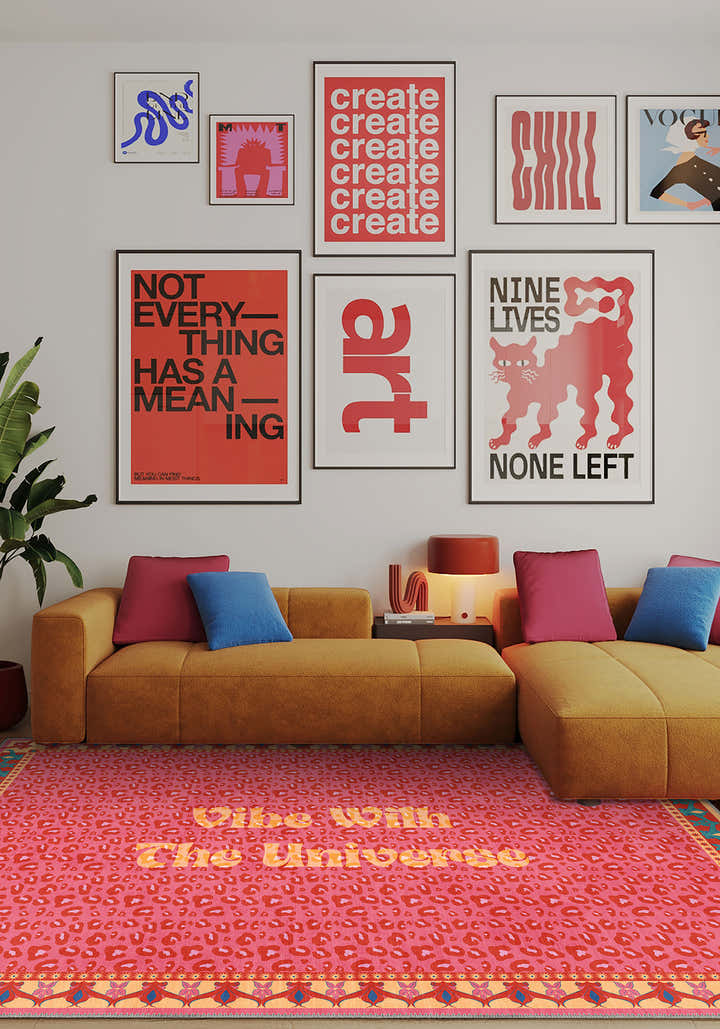 Vibe With The Universe Pink Leopard Rug