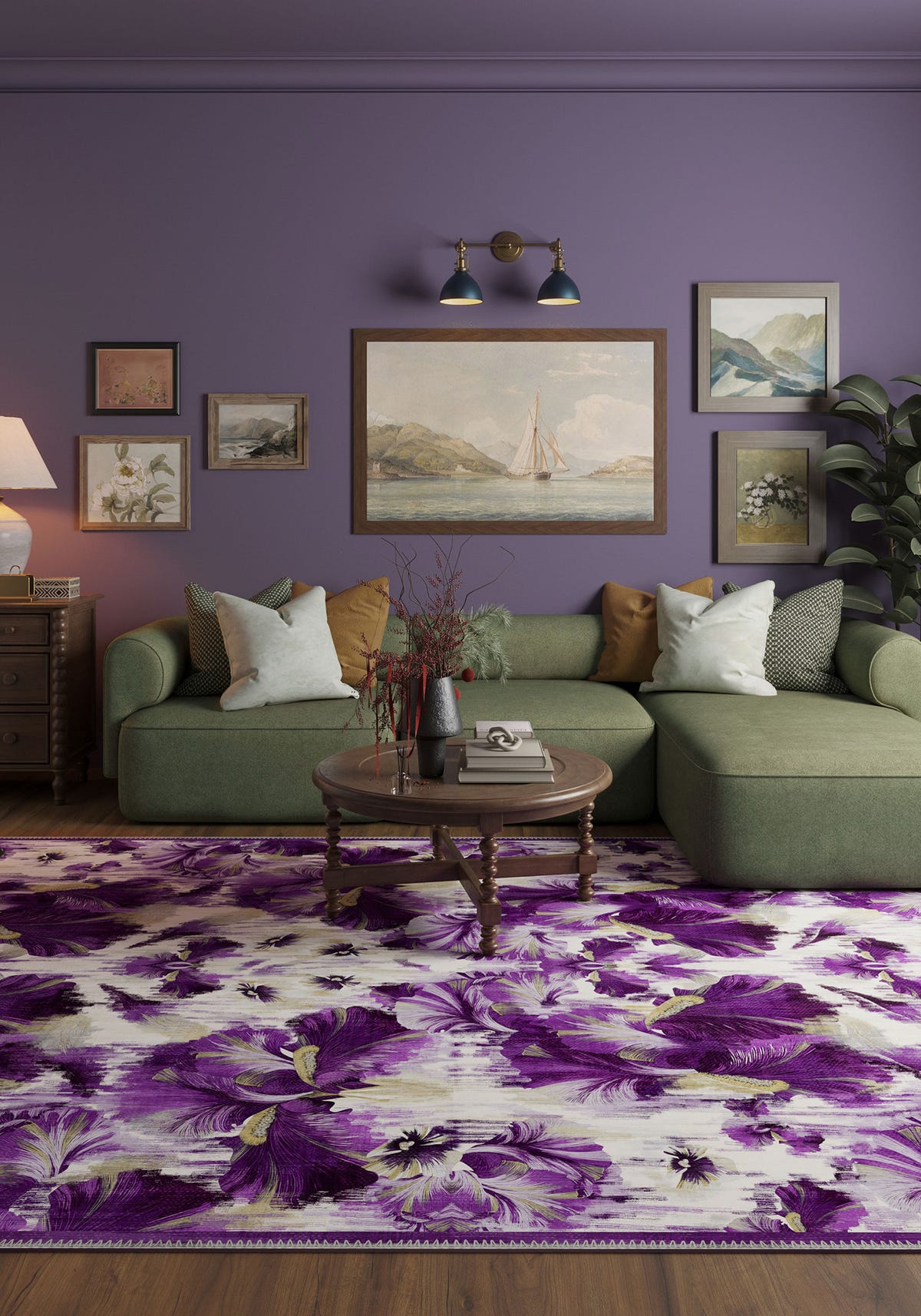 Elaris Purple Ikat Rug
