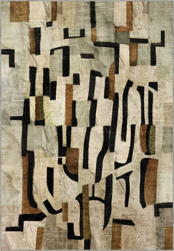 Frame Beige Geometric Rug