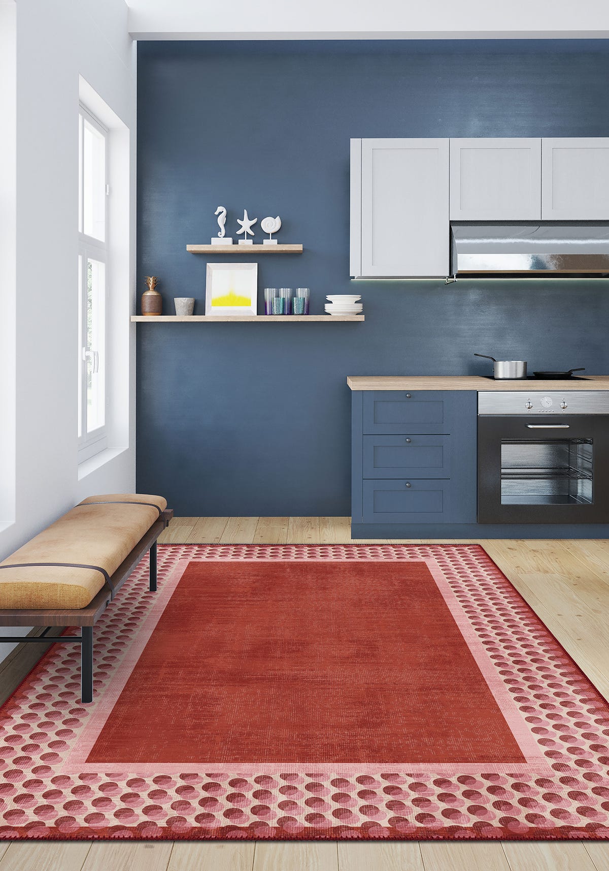 Perrin Terracotta Polka Dot Rug