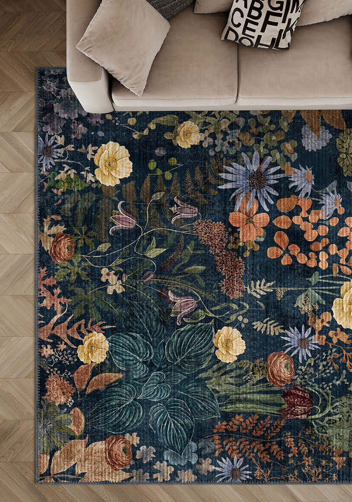 Everly Midnight Botanical Rug