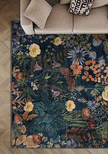 Everly Midnight Botanical Rug